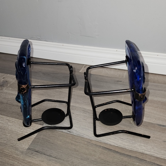 Set of Art Glass Face Votives from Mexico - Picture 3 of 11